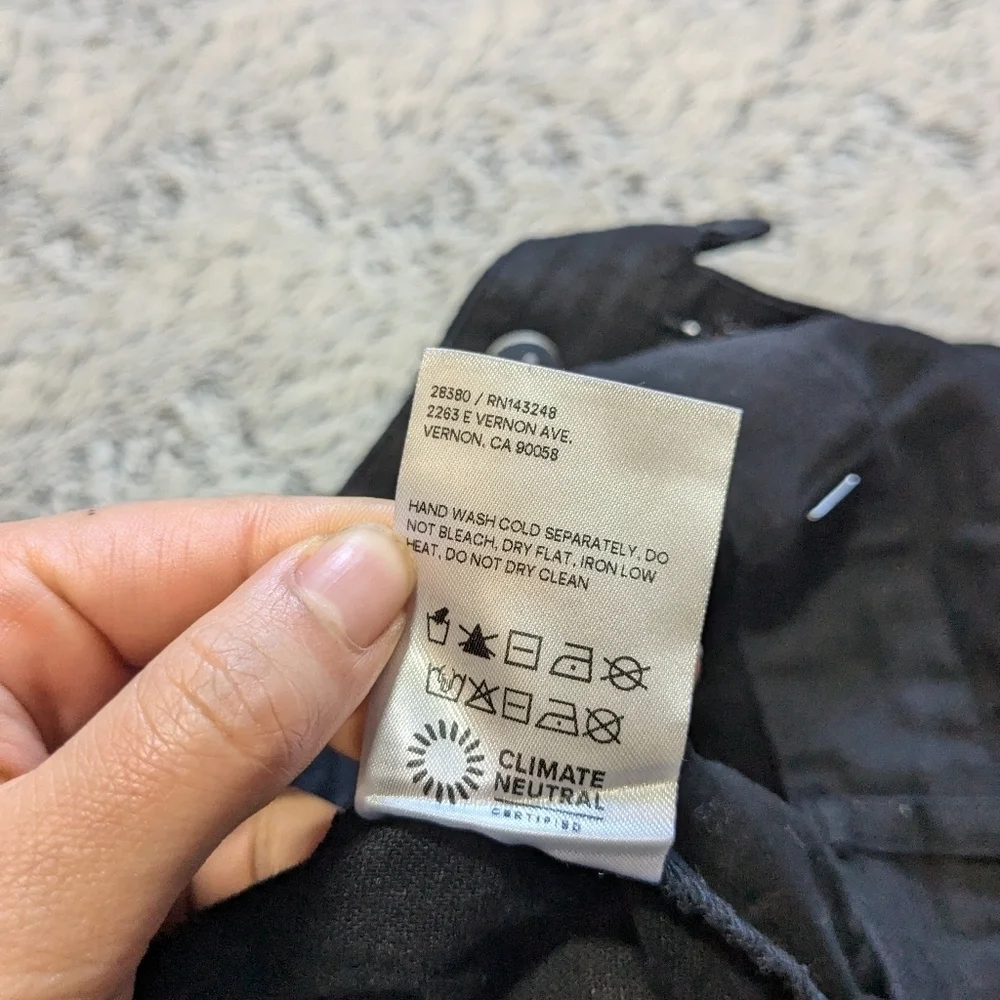 Reformation Black Linen Pants Earl Wide Leg Linen Blend Pants Size 0